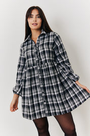 Check Smock Shirt Dress	