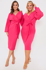 Scuba Bardot Belted Dress