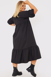 V Neck Smock Maxi Dress