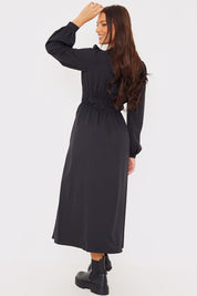 Tie Front Waist Detail Midi Dress