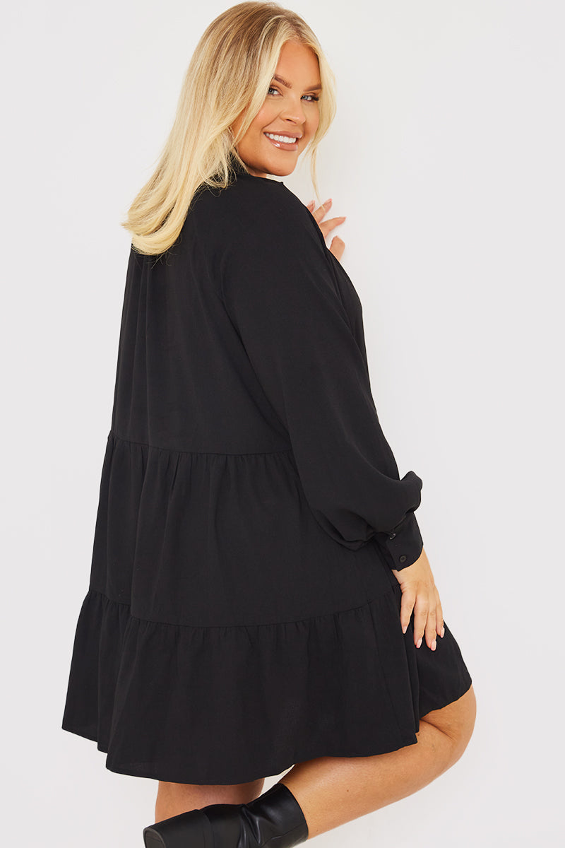 Wrap Front Smock Dress