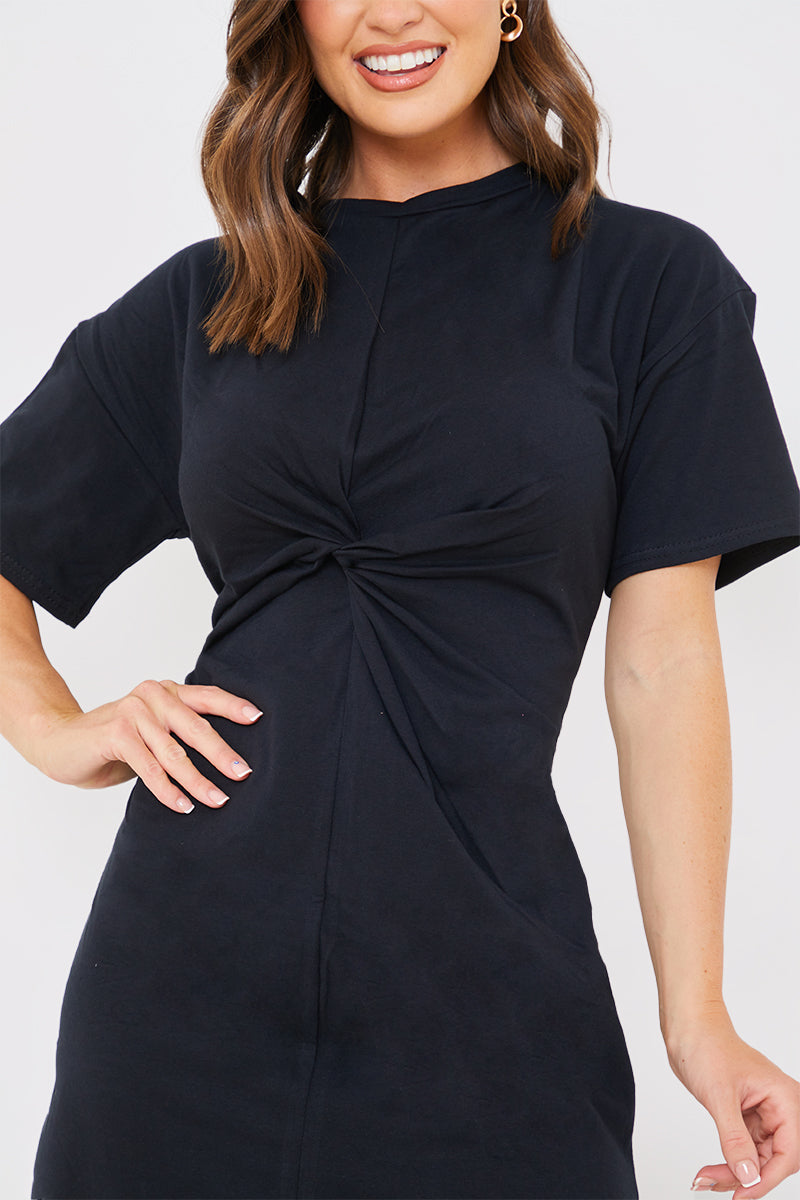 honey punch knot front t shirt dress Honey Punch Knot-Front T-Shirt Dress