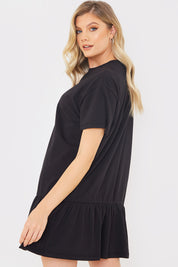 Peplum Hem Dropped Shoulder Tshirt Dress