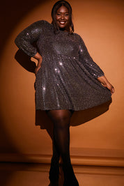 Disco Sequin Smock Mini Dress