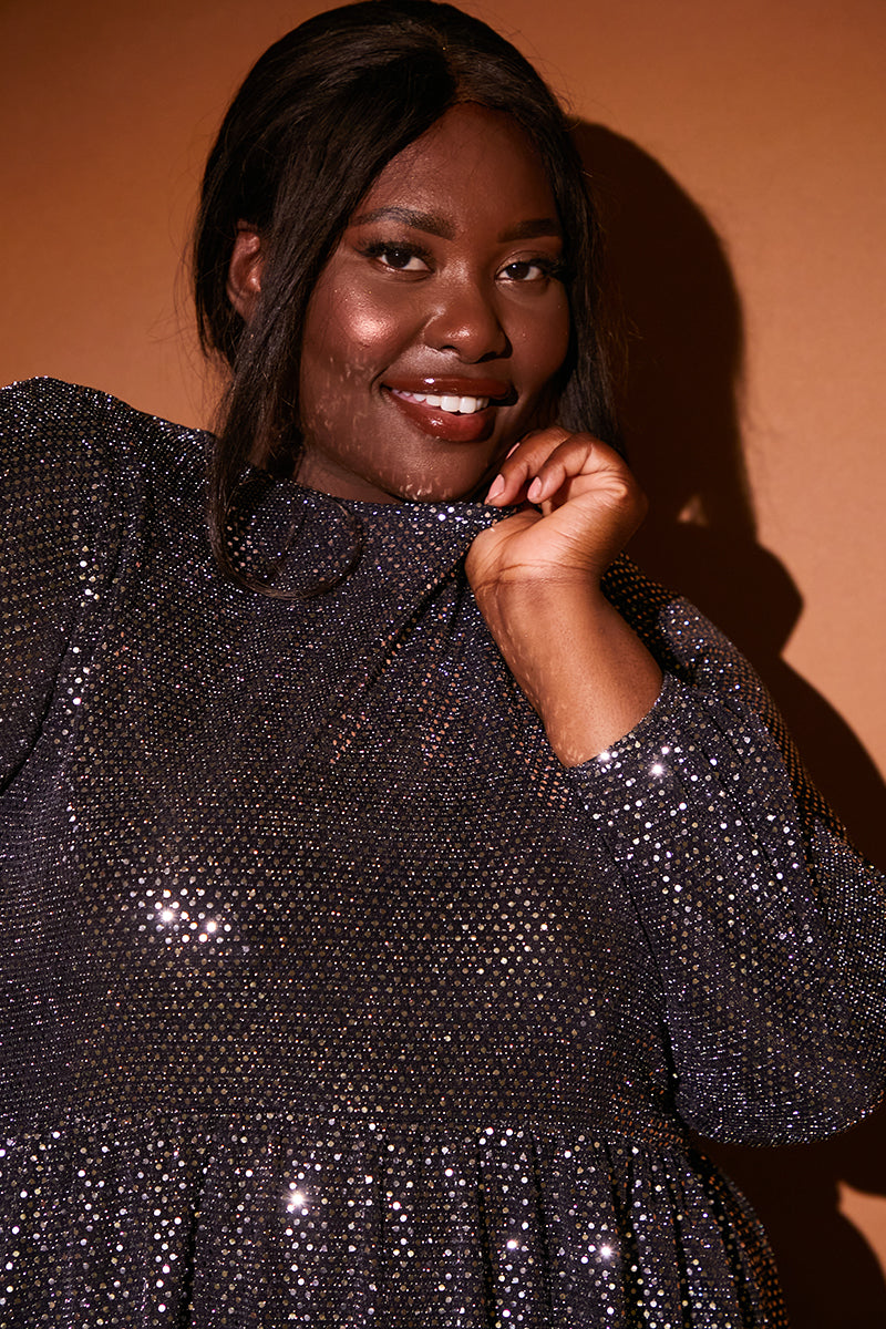 Disco Sequin Smock Mini Dress
