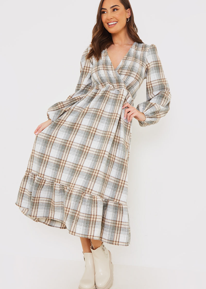 Wrap Front Midi Dress