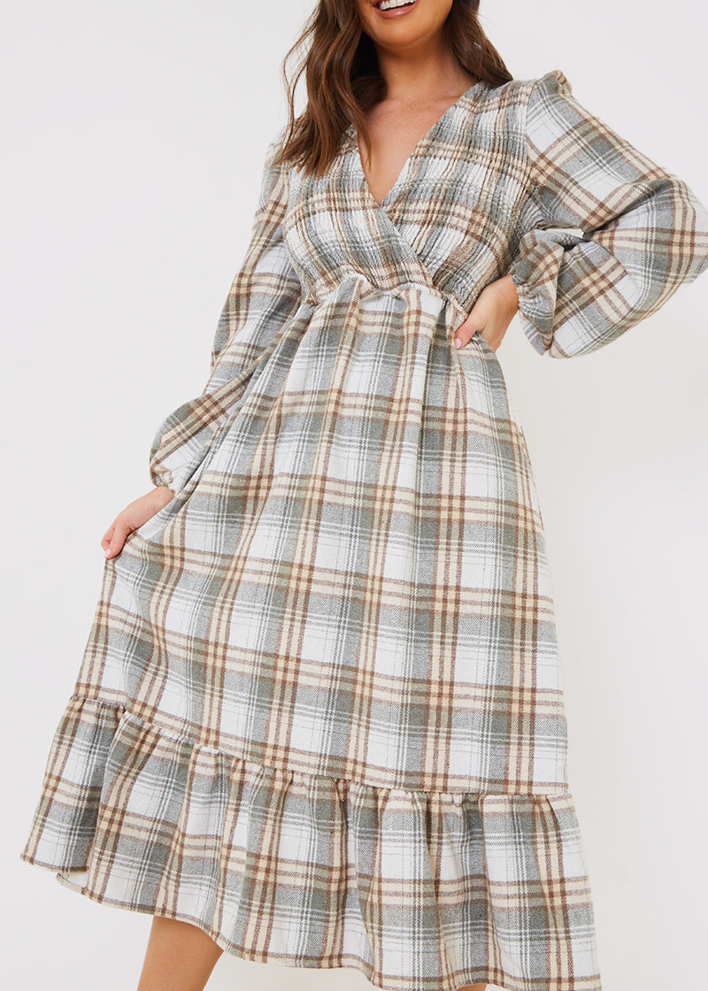 Wrap Front Midi Dress