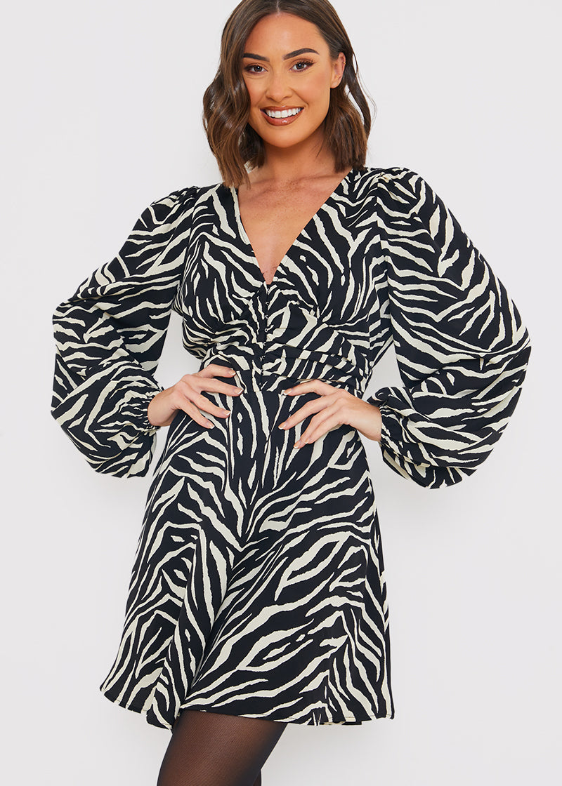 Zebra Woven Mini Dress