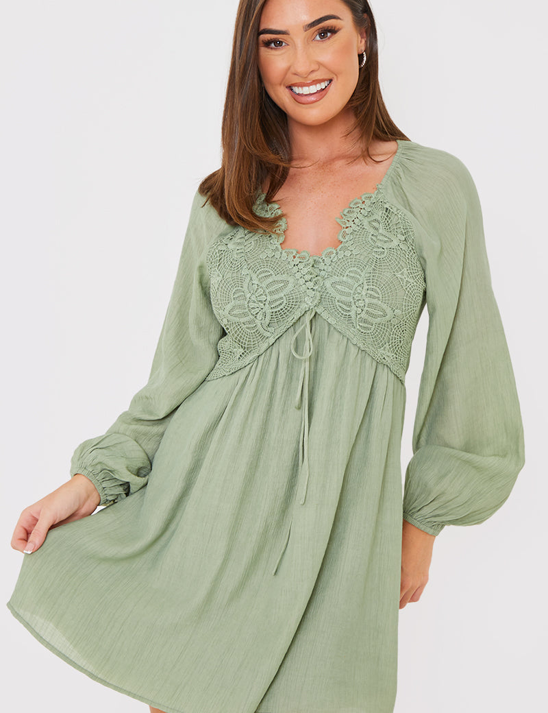 Lace Detail Mini Dress