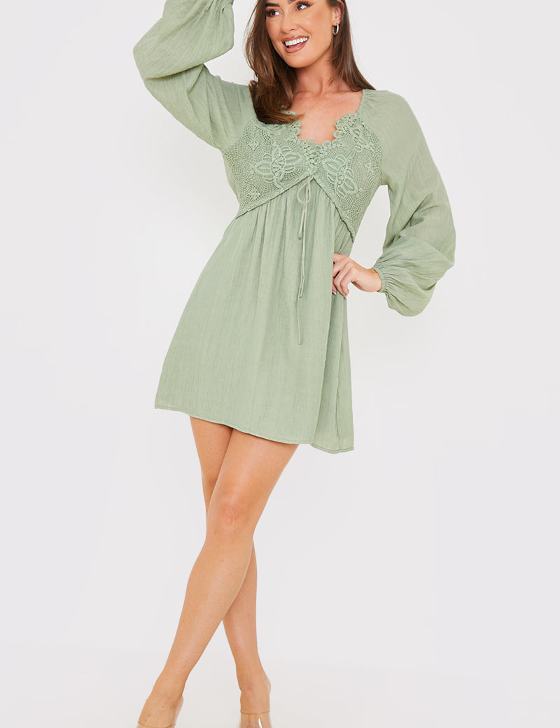 Lace Detail Mini Dress