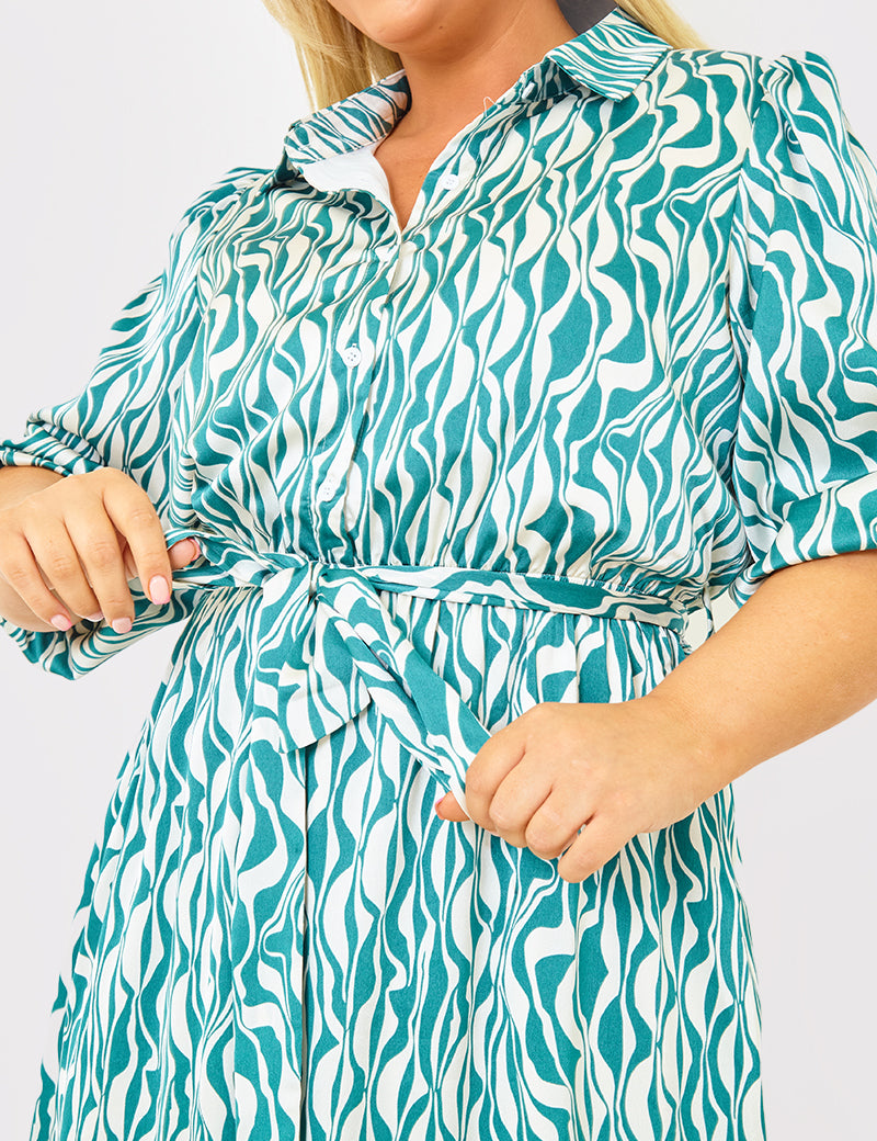 Belted Midi Shirt Dress