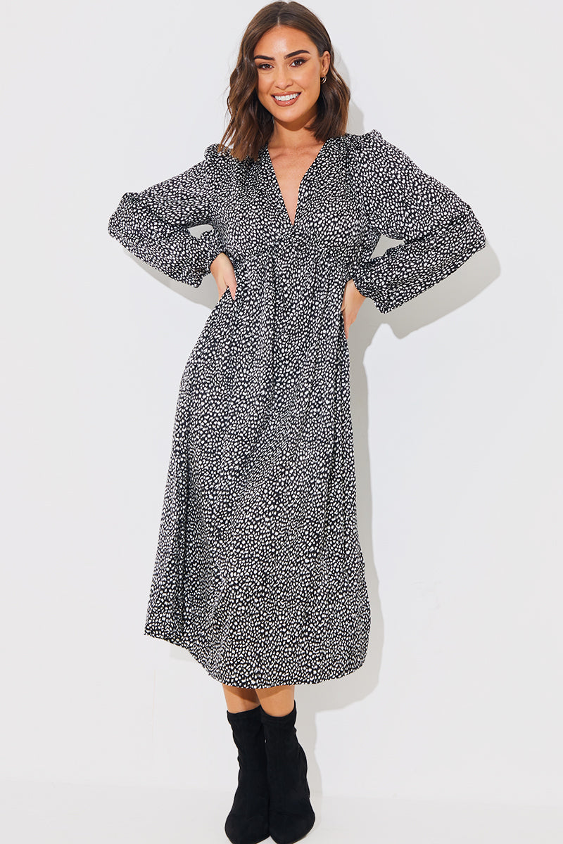 Floral Print Smock Midi Dress