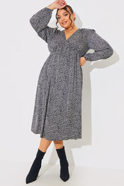 Floral Print Smock Midi Dress