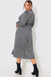 Floral Print Smock Midi Dress