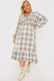 Wrap Front Midi Dress