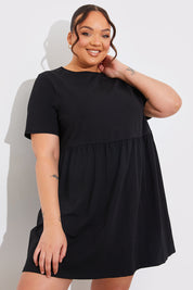 Short Sleeve Mini Smock Dress