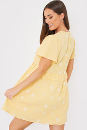 Floral Embroidered Frill Detail Mini Dress