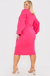 Scuba Bardot Belted Dress