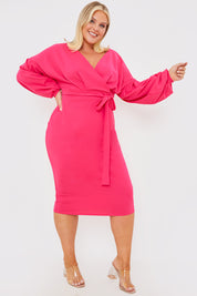 Scuba Bardot Belted Dress