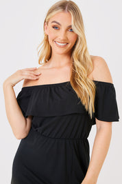 Bardot Split Detail Midi Dress