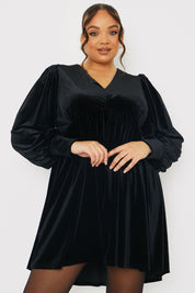 Velvet Smock Mini Dress
