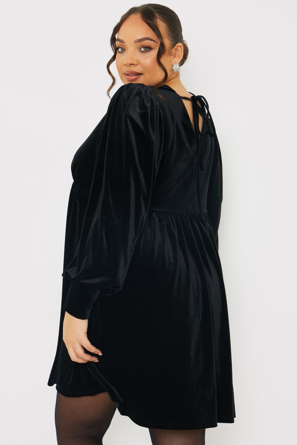Black Velvet Smock Mini Dress InTheStyle Black Velvet Smock Mini Dress InTheStyle