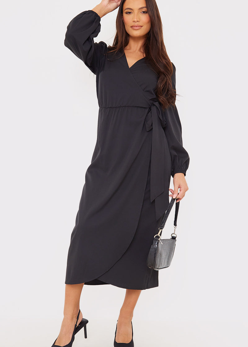 Wrap Waist Midi Dress