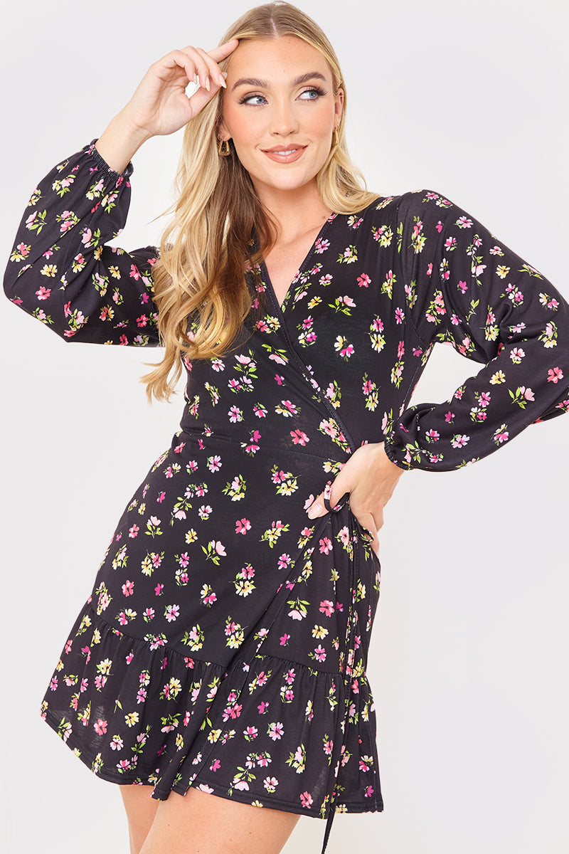 Jersey Wrap Mini Dress
