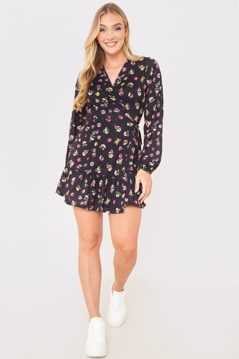 Jersey Wrap Mini Dress