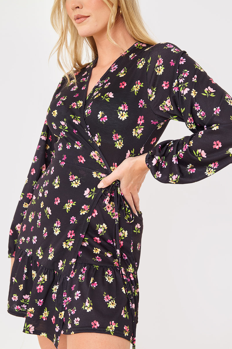 Jersey Wrap Mini Dress