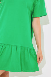 Peplum Hem Dropped Shoulder Tshirt Dress