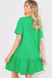 Peplum Hem Dropped Shoulder Tshirt Dress