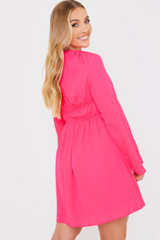Tie Detail Plunge Skater Dress