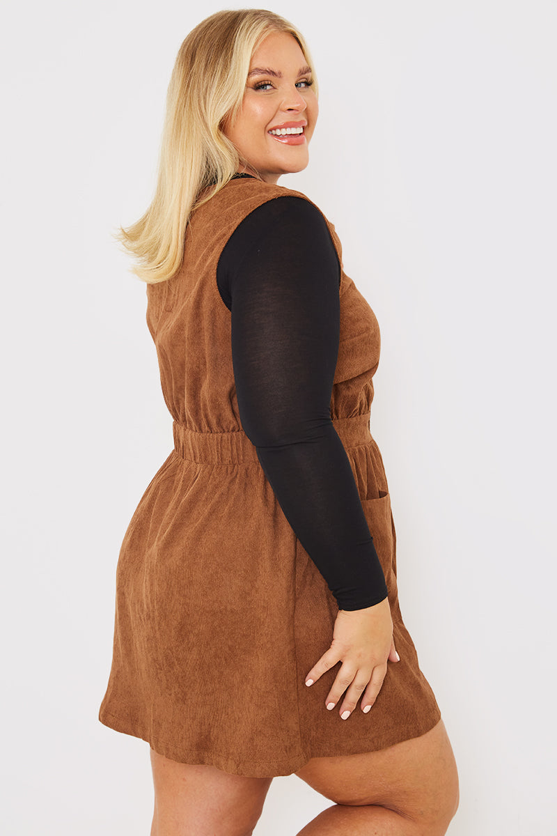 Corduroy Pinafore Dress InTheStyle Corduroy Pinafore Dress InTheStyle