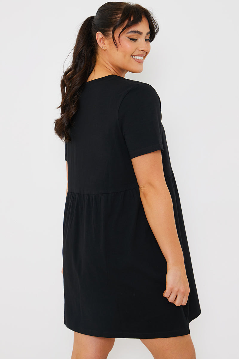 Short Sleeve Mini Smock Dress