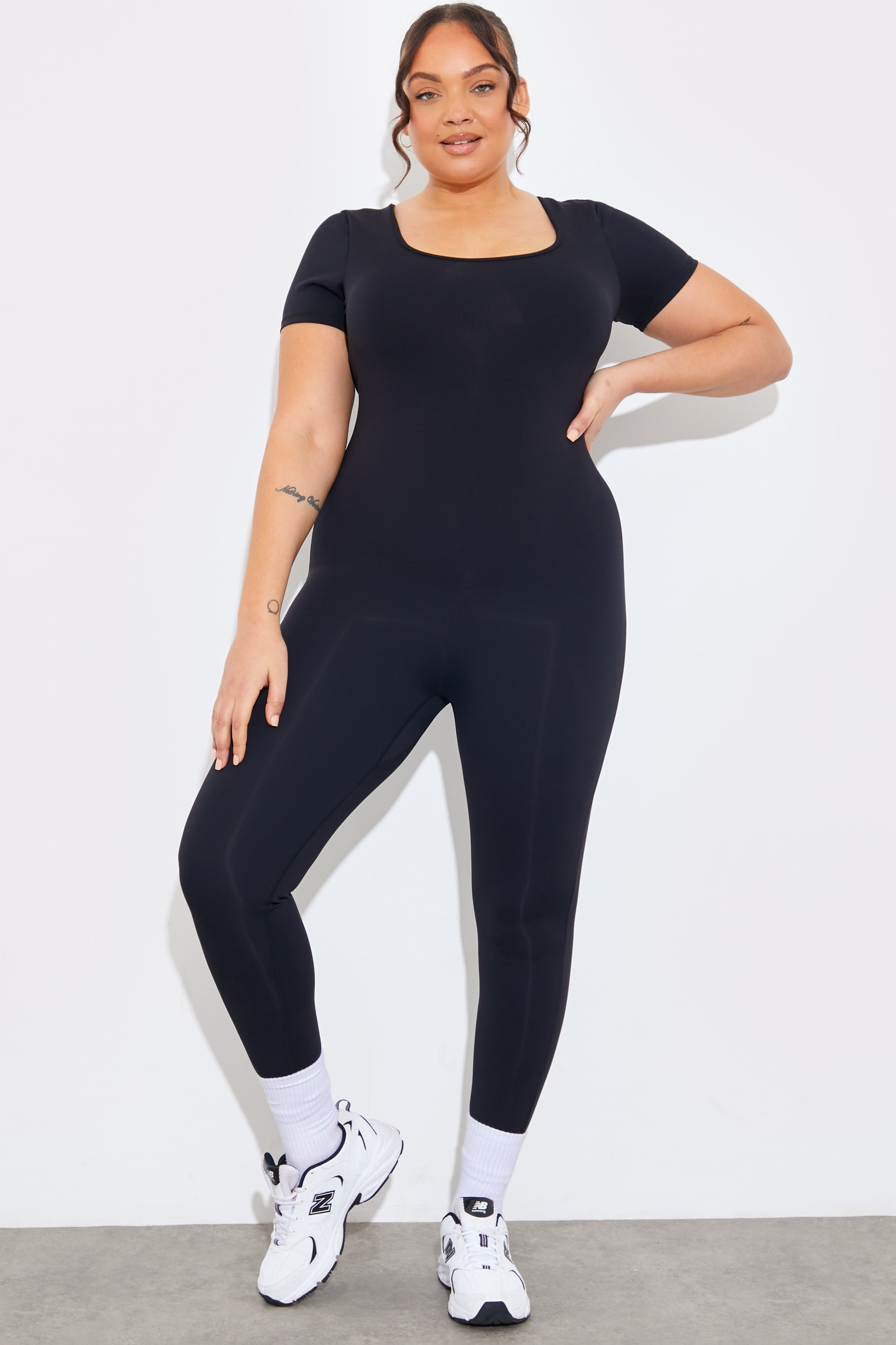 Contour Short Sleeve Scoop Neck Unitard