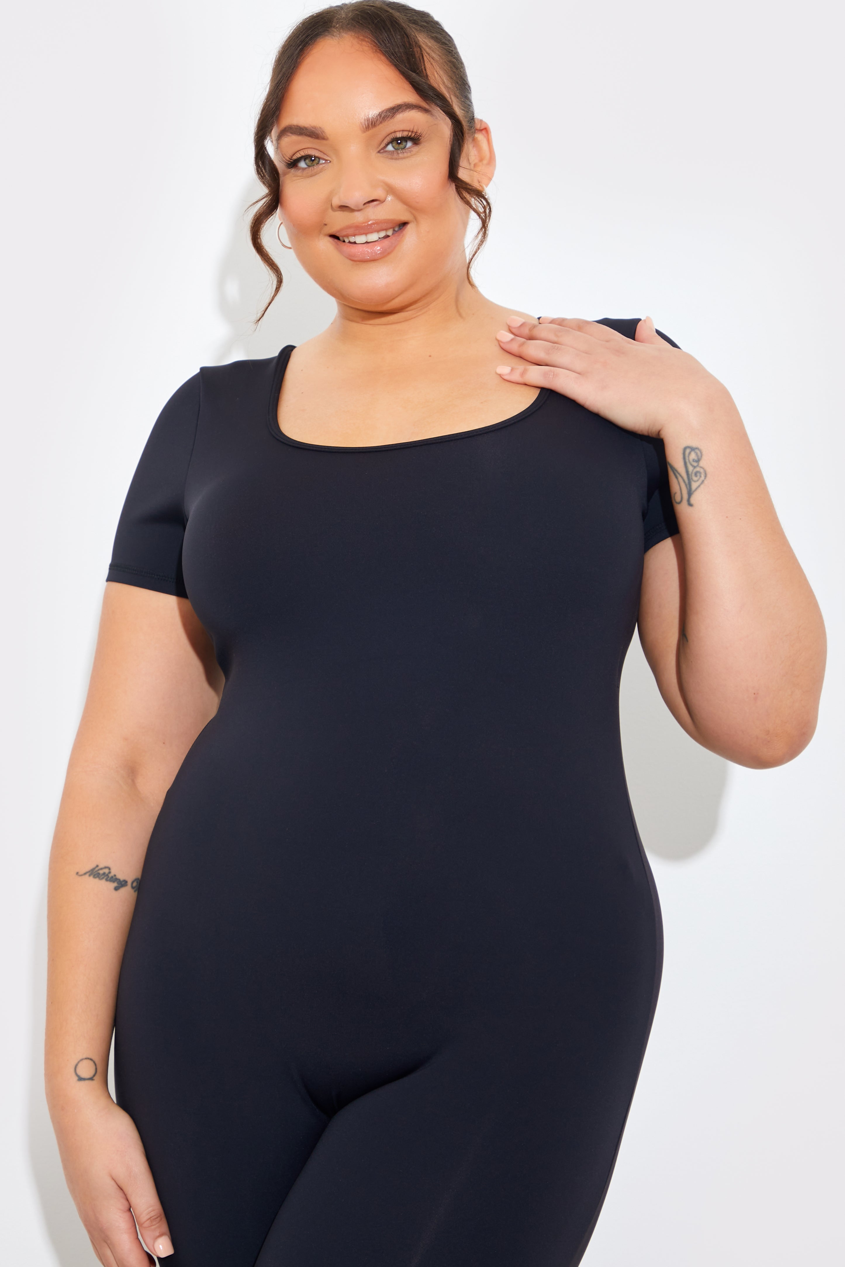 Contour Short Sleeve Scoop Neck Unitard