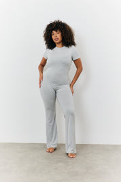Sculpting Short Sleeve Wide Leg Jumpsuit