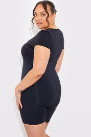Contour Short Sleeve Short Leg Square Neck Unitard
