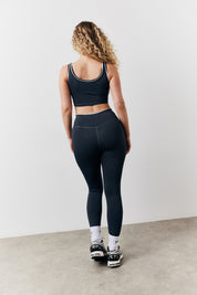 Indigo Blue Contrast Piping Co-Ord Wrap Leggings