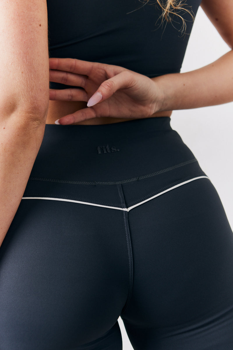 Indigo Blue Contrast Piping Co-Ord Cycling Shorts