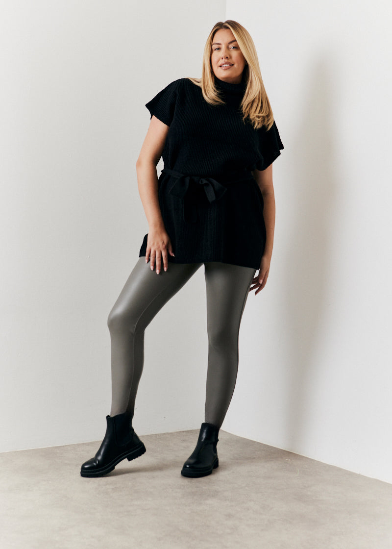 Perfect Sculpting High Waisted Leather Look Leggings