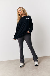 High Waist Sculpt and Control Kick Flare Rib Trouser