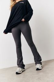 High Waist Sculpt and Control Kick Flare Rib Trouser