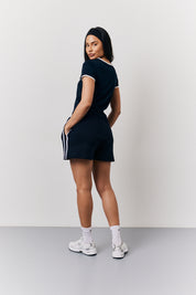 Navy Fits Slogan Shorts