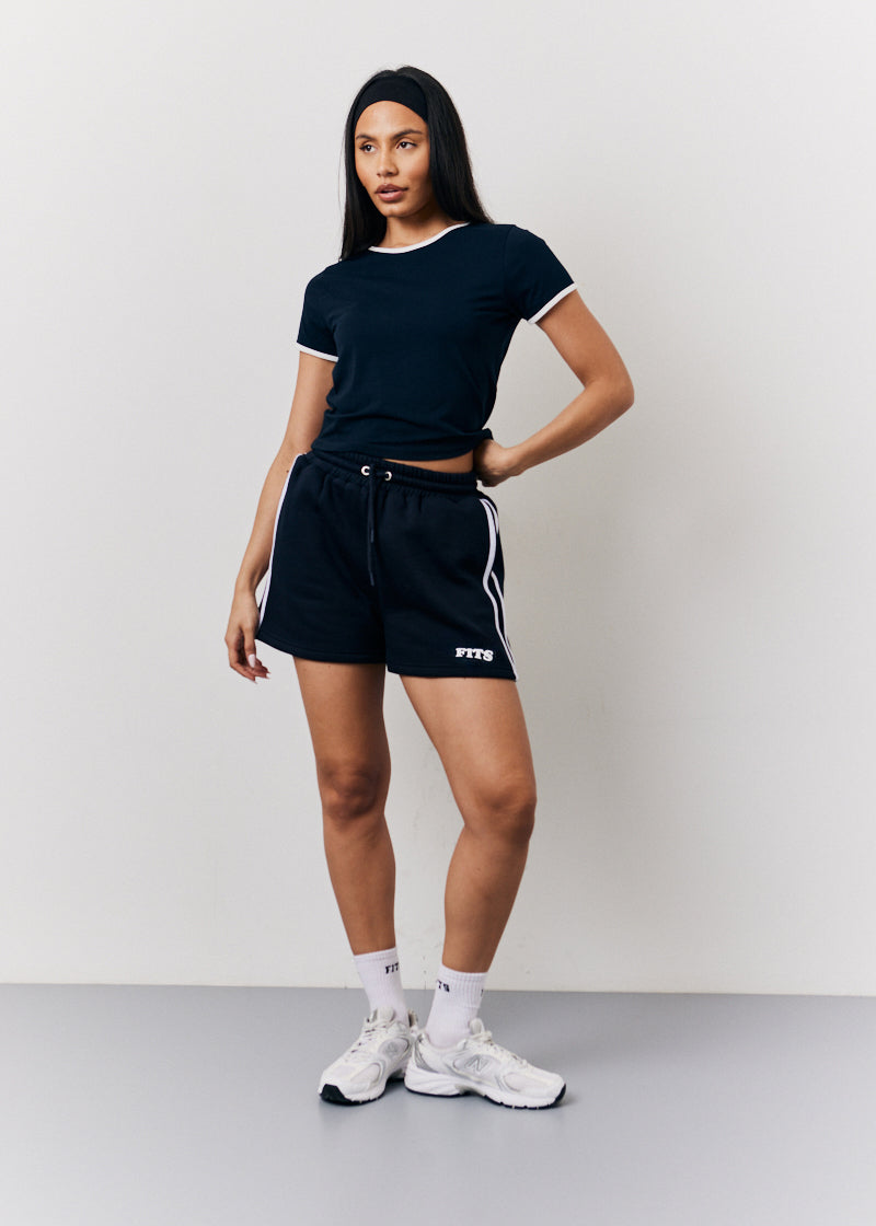 Navy Fits Slogan Shorts