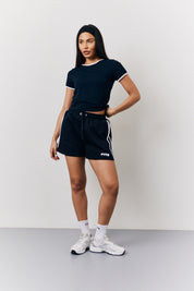 Navy Fits Slogan Shorts
