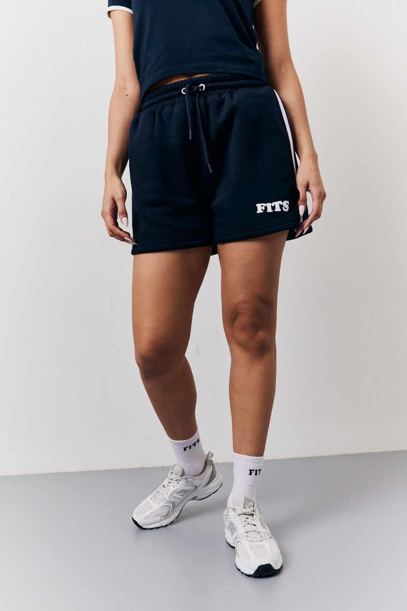 Navy Fits Slogan Shorts