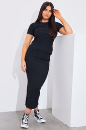 Reversible Stripe Co-Ord Midi Skirt