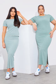 Reversible Stripe Co-Ord Midi Skirt